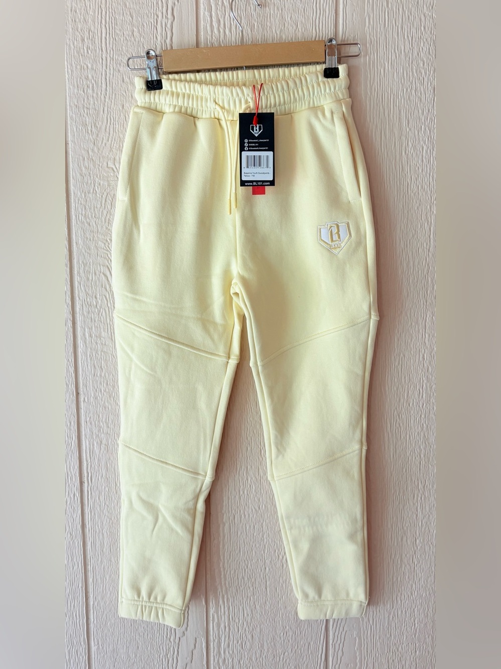 BSBL101 Boys Youth Pastel Yellow Joggers Medium